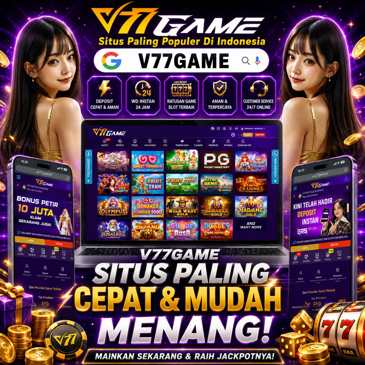 V77: Link Gampang Akses Terbaru Main Makin Gampang Pakai Slot Qris